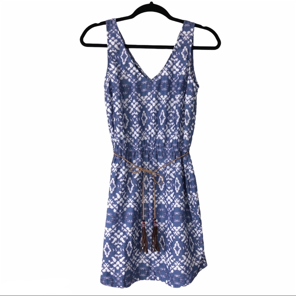 MNG casual blue boho short sleeveless dress XS